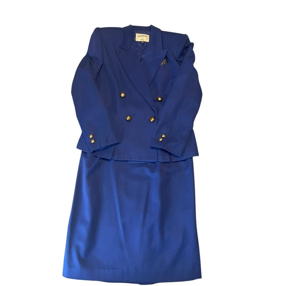 Vintage Kasper for ASL Gorgeous Blue 2-Piece Skirt Suit   Size 8